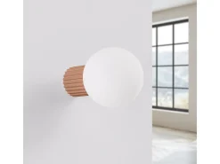 Sollux Lighting Aplique Para Pared-Lámpara De Pared Halo Moderno De Aluminio/Vidrio - 1 Fuentes Luminosas - L.12 X A.12 Cm - Moca Marru00f3n