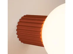 Sollux Lighting Aplique Para Pared-Lámpara De Pared Halo Moderno De Aluminio/Vidrio - 1 Fuentes Luminosas - L.12 X A.12 Cm - Ocre Rojo