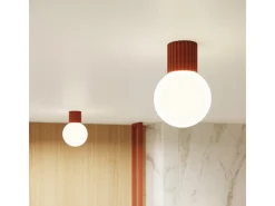 Sollux Lighting Aplique Para Pared-Lámpara De Pared Halo Moderno De Aluminio/Vidrio - 1 Fuentes Luminosas - L.12 X A.12 Cm - Ocre Rojo