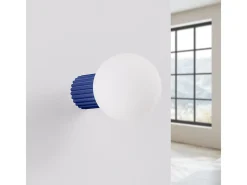 Sollux Lighting Lámpara De Pared Halo Moderno De Aluminio/Vidrio - 1 Fuentes Luminosas - L.12 X A.12 Cm - Ultramarino Azul Clearance