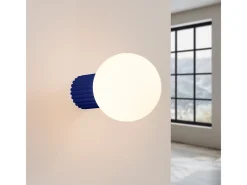 Sollux Lighting Lámpara De Pared Halo Moderno De Aluminio/Vidrio - 1 Fuentes Luminosas - L.12 X A.12 Cm - Ultramarino Azul Clearance