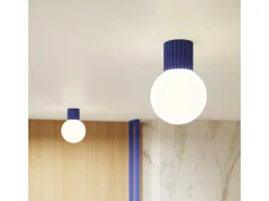 Sollux Lighting Lámpara De Pared Halo Moderno De Aluminio/Vidrio - 1 Fuentes Luminosas - L.12 X A.12 Cm - Ultramarino Azul Clearance