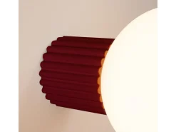 Sollux Lighting Aplique Para Pared-Lámpara De Pared Halo Moderno De Aluminio/Vidrio - 1 Fuentes Luminosas - L.12 X A.12 Cm - Borgoña Rojo