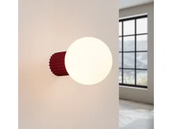 Sollux Lighting Aplique Para Pared-Lámpara De Pared Halo Moderno De Aluminio/Vidrio - 1 Fuentes Luminosas - L.12 X A.12 Cm - Borgoña Rojo