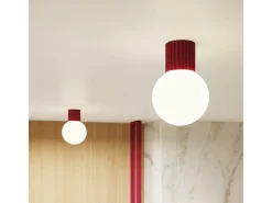 Sollux Lighting Aplique Para Pared-Lámpara De Pared Halo Moderno De Aluminio/Vidrio - 1 Fuentes Luminosas - L.12 X A.12 Cm - Borgoña Rojo