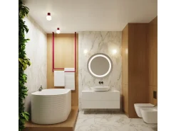 Sollux Lighting Aplique Para Pared-Lámpara De Pared Halo Moderno De Aluminio/Vidrio - 1 Fuentes Luminosas - L.12 X A.12 Cm - Borgoña Rojo
