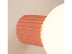 Clearance Sollux Lighting Lámpara De Pared Halo Moderno De Aluminio/Vidrio - 1 Fuentes Luminosas - L.12 X A.12 Cm - Durazno Rosa