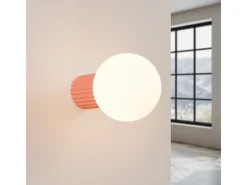 Clearance Sollux Lighting Lámpara De Pared Halo Moderno De Aluminio/Vidrio - 1 Fuentes Luminosas - L.12 X A.12 Cm - Durazno Rosa