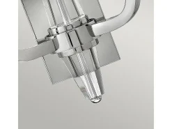 Hot Lámpara de pared industrial nórdica de acero niquelado pulido con cristal 2 luces E14 Ascher Gris