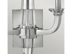 Hot Lámpara de pared industrial nórdica de acero niquelado pulido con cristal 2 luces E14 Ascher Gris