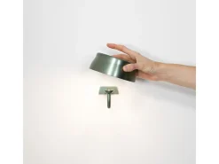 Aplique Para Pared-Lámpara de pared inteligente Zafferano SISTER LIGHT con Wi-Fi, color perla, recargable y regulable Negro