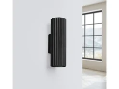 Sollux Lighting Aplique Para Pared-Lámpara De Pared Karbon Minimalista De Aluminio - 2 Fuentes Luminosas - L.6,5 X A.20 Cm - Negro
