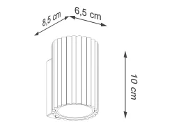 Sollux Lighting Aplique Para Pared-Lámpara De Pared Karbon Minimalista De Aluminio - 1 Fuentes Luminosas - L.6,5 X A.10 Cm - Pardo Gris