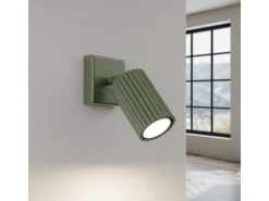 Online Sollux Lighting Lámpara De Pared Karbon Minimalista De Aluminio - 1 Fuentes Luminosas - L.8 X A.8 Cm - Oliva Verde