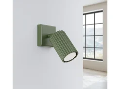 Online Sollux Lighting Lámpara De Pared Karbon Minimalista De Aluminio - 1 Fuentes Luminosas - L.8 X A.8 Cm - Oliva Verde
