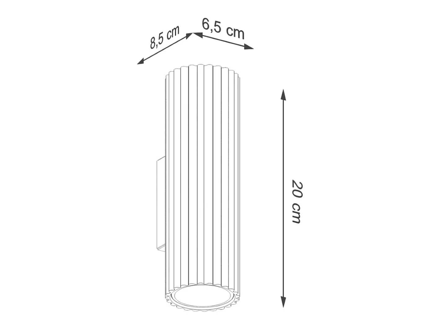 New Sollux Lighting Lámpara De Pared Karbon Minimalista De Aluminio - 2 Fuentes Luminosas - L.6,5 X A.20 Cm - Dorado
