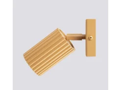 Outlet Sollux Lighting Lámpara De Pared Karbon Minimalista De Aluminio - 1 Fuentes Luminosas - L.8 X A.8 Cm - Dorado
