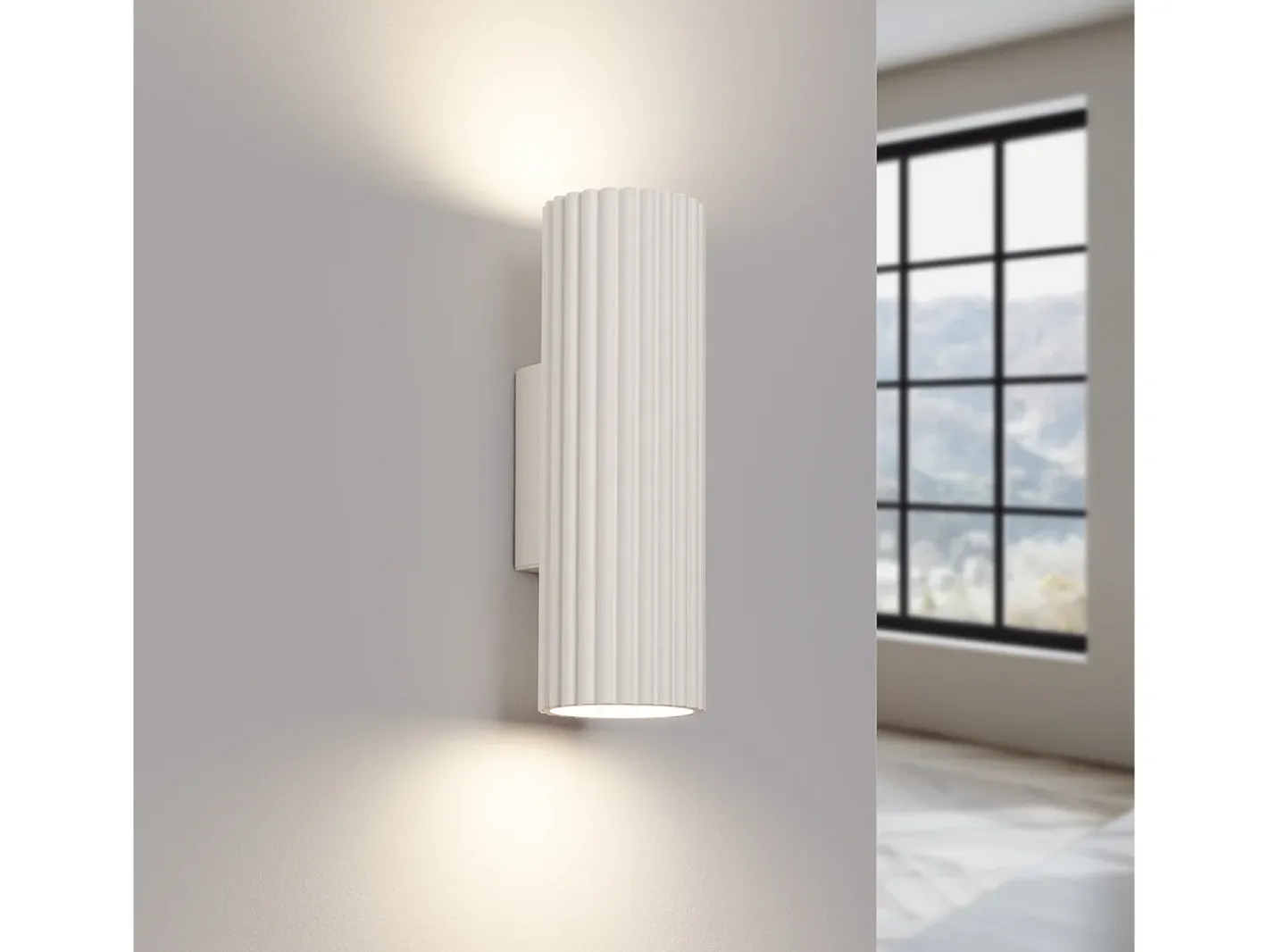 Sollux Lighting Lámpara De Pared Karbon Minimalista De Aluminio - 2 Fuentes Luminosas - L.6,5 X A.20 Cm - Beige Clearance