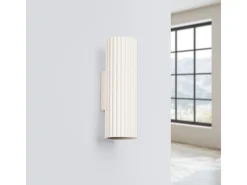 Sollux Lighting Lámpara De Pared Karbon Minimalista De Aluminio - 2 Fuentes Luminosas - L.6,5 X A.20 Cm - Beige Clearance