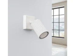 Outlet Sollux Lighting Lámpara De Pared Karbon Minimalista De Aluminio - 1 Fuentes Luminosas - L.8 X A.8 Cm - Blanco