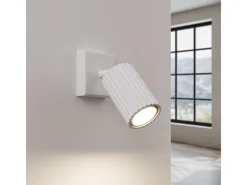 Outlet Sollux Lighting Lámpara De Pared Karbon Minimalista De Aluminio - 1 Fuentes Luminosas - L.8 X A.8 Cm - Blanco