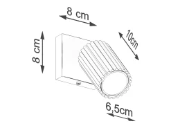 Sollux Lighting Lámpara De Pared Karbon Minimalista De Aluminio - 1 Fuentes Luminosas - L.8 X A.8 Cm - Ocre Rojo
