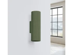 Sollux Lighting Lámpara De Pared Karbon Minimalista De Aluminio - 2 Fuentes Luminosas - L.6,5 X A.20 Cm - Oliva Verde