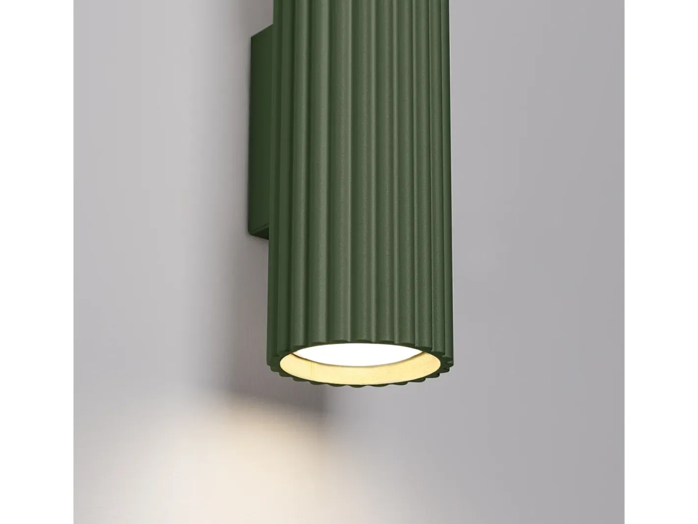 Sollux Lighting Lámpara De Pared Karbon Minimalista De Aluminio - 2 Fuentes Luminosas - L.6,5 X A.20 Cm - Oliva Verde