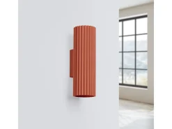 Sollux Lighting Lámpara De Pared Karbon Minimalista De Aluminio - 2 Fuentes Luminosas - L.6,5 X A.20 Cm - Ocre Rojo