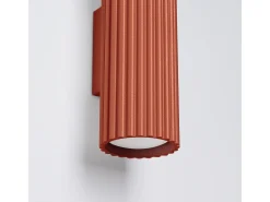 Sollux Lighting Lámpara De Pared Karbon Minimalista De Aluminio - 2 Fuentes Luminosas - L.6,5 X A.20 Cm - Ocre Rojo