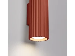 Sollux Lighting Lámpara De Pared Karbon Minimalista De Aluminio - 2 Fuentes Luminosas - L.6,5 X A.20 Cm - Ocre Rojo