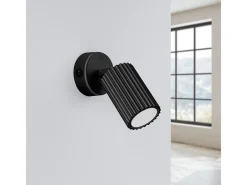 Sollux Lighting Lámpara De Pared Karbon Minimalista De Aluminio - 1 Fuentes Luminosas - L.8 X A.16 Cm - Negro Clearance