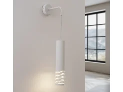New Sollux Lighting Lámpara De Pared Lami Moderno De Acero - 1 Fuentes Luminosas - L.8 X A.10 Cm - Blanco