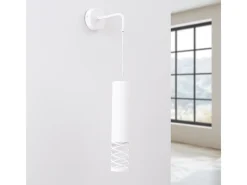 New Sollux Lighting Lámpara De Pared Lami Moderno De Acero - 1 Fuentes Luminosas - L.8 X A.10 Cm - Blanco