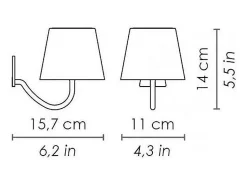 Lámpara de pared LED recargable y regulable Poldina oscuro con batería de hasta 12 horas Gris
