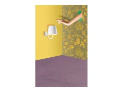 Lámpara de pared LED recargable y regulable Poldina oscuro con batería de hasta 12 horas Gris
