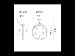 Aplique Para Pared-Lámpara de pared LED recargable y regulable Poldina oscuro con gancho y batería de hasta 12 horas Gris