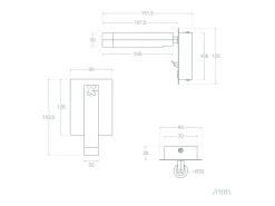 Online Ledkia Lámpara de Pared LED 2.5W Cuadrada Aluminio con Puerto USB Gazny Mate Negro