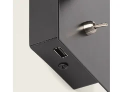 Online Ledkia Lámpara de Pared LED 2.5W Cuadrada Aluminio con Puerto USB Gazny Mate Negro