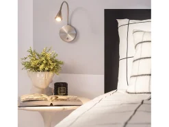 Ledkia Aplique Para Pared-Lámpara de Pared LED 3W de Metal con Interruptor Koiné 3000K Blanco Cálido Plateado