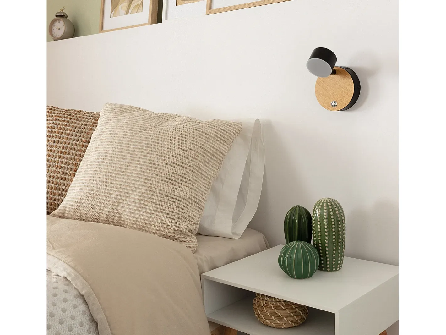 Discount Ledkia Lámpara de Pared LED 5W Metal con Interruptor Serifos Negro