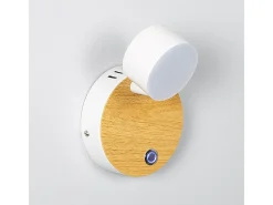 Sale Ledkia Lámpara de Pared LED 5W Metal con Interruptor Serifos Blanco