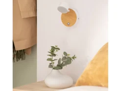 Sale Ledkia Lámpara de Pared LED 5W Metal con Interruptor Serifos Blanco