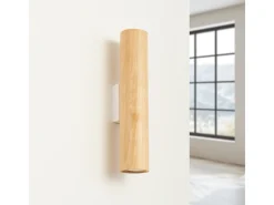 Online Sollux Lighting Lámpara de pared Lino moderno de madera/acero - 2 fuentes luminosas - L.6 x A.30 cm - madera natural/ Blanco