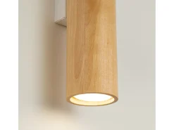 Online Sollux Lighting Lámpara de pared Lino moderno de madera/acero - 2 fuentes luminosas - L.6 x A.30 cm - madera natural/ Blanco