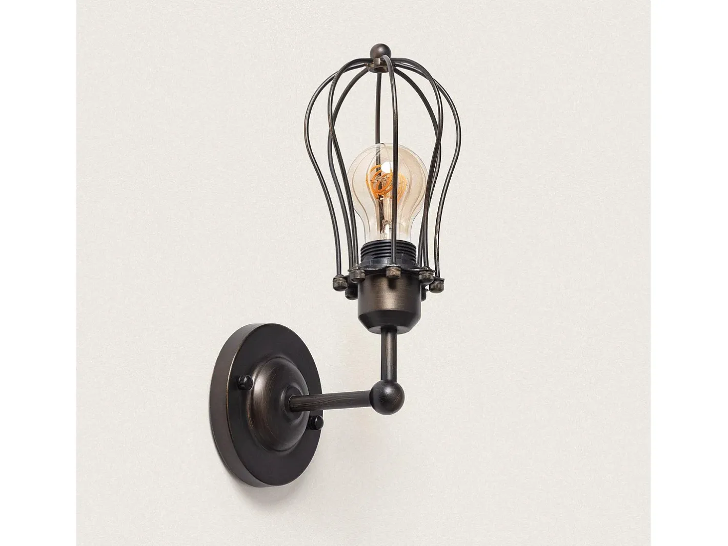 Ledkia Aplique Para Pared-Lámpara de Pared Metal Prisco Negro Multicolor