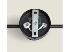 Ledkia Lámpara de Pared Metal y Corcho Tres Focos Liksy Negro Outlet