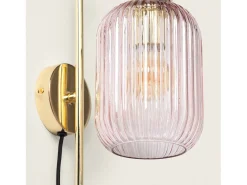 Ledkia Aplique Para Pared-Lámpara de Pared Metal y Cristal Belino Rosa Multicolor
