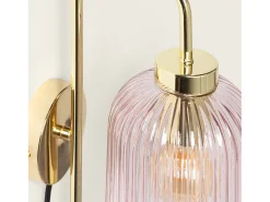 Ledkia Aplique Para Pared-Lámpara de Pared Metal y Cristal Belino Rosa Multicolor