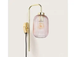 Ledkia Aplique Para Pared-Lámpara de Pared Metal y Cristal Belino Rosa Multicolor